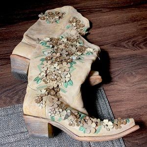 Corral Floral Overlay Cowboy Boots